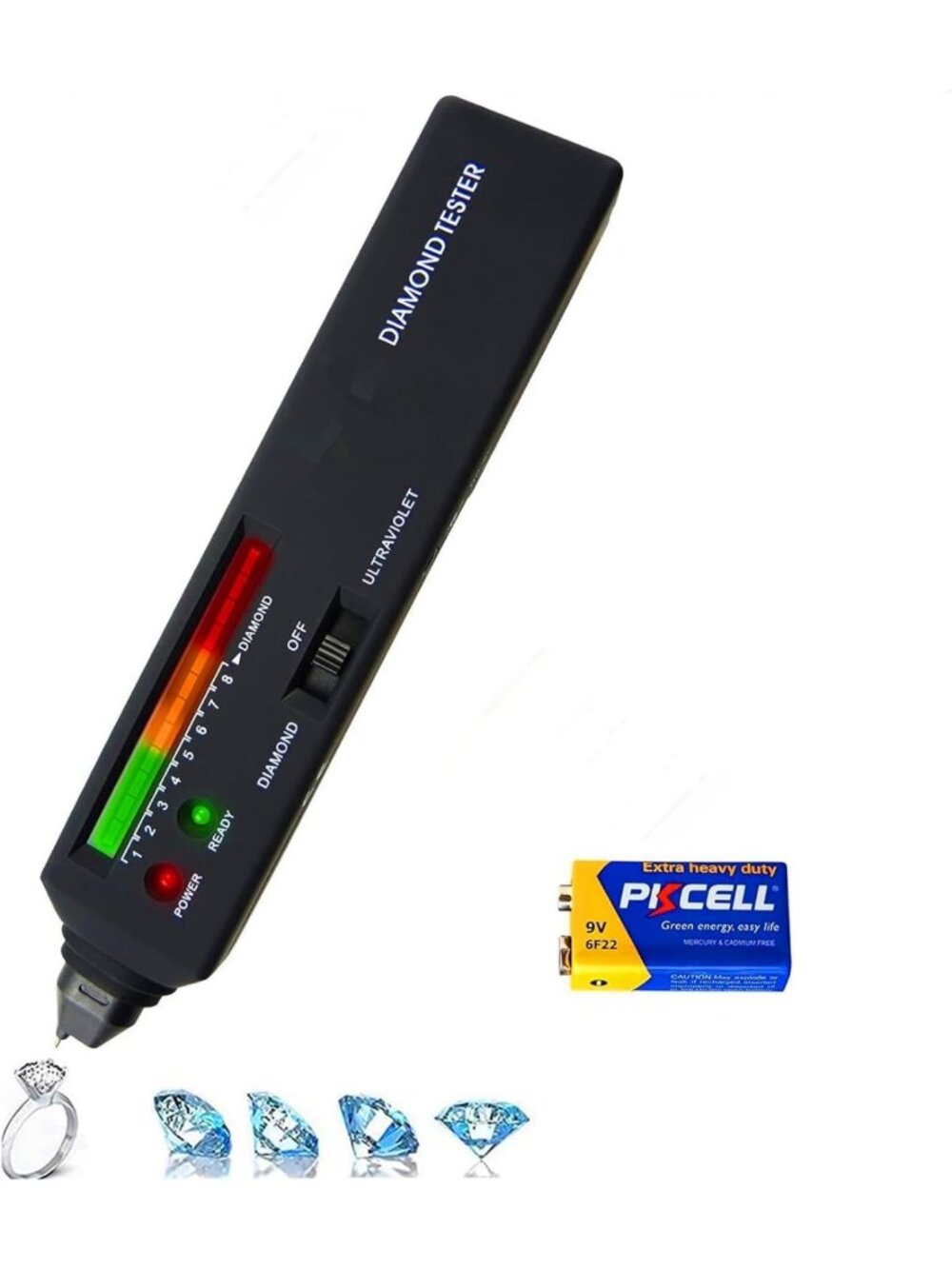Professional Diamond Tester Pen with UV Light - Portable Jewelry Gem Checker